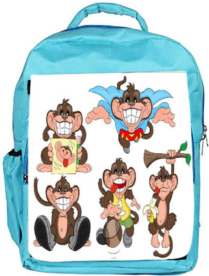 

Snoogg Eco Friendly Canvas Monkey Vectors Backpack Rucksack School Travel Unisex Casual Canvas Bag Bookbag Satchel 5 L Backpack(Blue)