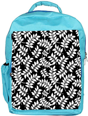 

Snoogg Eco Friendly Canvas White Leaf Black Pattern Designer Backpack Rucksack School Travel Unisex Casual Canvas Bag Bookbag Satchel 5 L Backpack(Blue)