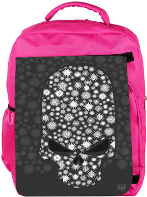 

Snoogg Eco Friendly Canvas Floral Skull Vector Backpack Rucksack School Travel Unisex Casual Canvas Bag Bookbag Satchel 5 L Backpack(Pink)