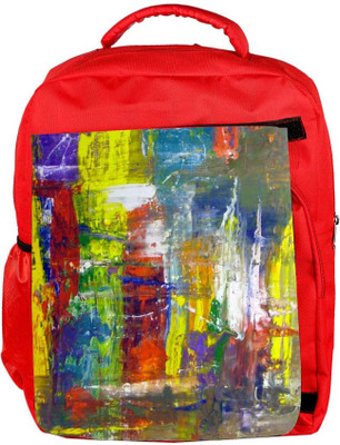 

Snoogg Eco Friendly Canvas Wall Art Abstract Painting Backpack Rucksack School Travel Unisex Casual Canvas Bag Bookbag Satchel 5 L Backpack(Red)