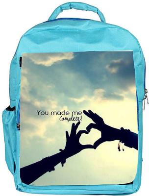 Snoogg Eco Friendly Canvas You Made Me Complete Backpack Rucksack School Travel Unisex Casual Canvas Bag Bookbag Satchel 5 L Backpack(Blue)