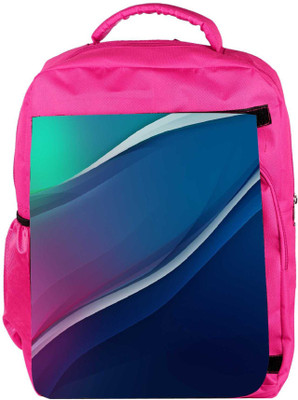 

Snoogg Eco Friendly Canvas Dark Blue And Grey Designer Backpack Rucksack School Travel Unisex Casual Canvas Bag Bookbag Satchel 5 L Backpack(Pink)