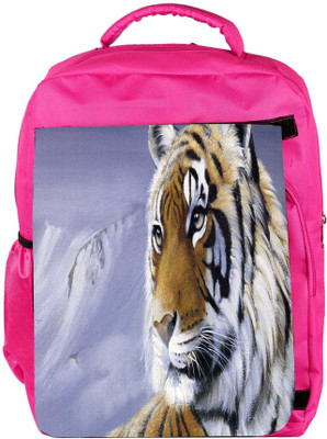 

Snoogg Eco Friendly Canvas Face Of The Tiger Designer Backpack Rucksack School Travel Unisex Casual Canvas Bag Bookbag Satchel 5 L Backpack(Pink)