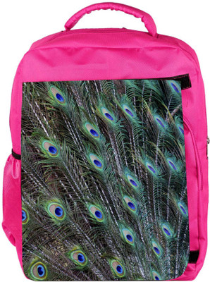 

Snoogg Eco Friendly Canvas Peacock Feathers Picture Backpack Rucksack School Travel Unisex Casual Canvas Bag Bookbag Satchel 5 L Backpack(Pink)