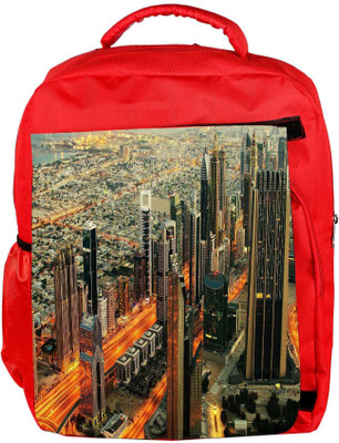

Snoogg Eco Friendly Canvas Heart Of The City Designer Backpack Rucksack School Travel Unisex Casual Canvas Bag Bookbag Satchel 5 L Backpack(Red)