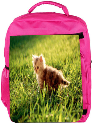 

Snoogg Eco Friendly Canvas Baby Cat Designer Backpack Rucksack School Travel Unisex Casual Canvas Bag Bookbag Satchel 5 L Backpack(Pink)