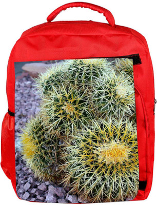 

Snoogg Eco Friendly Canvas Barrel Cactus Backpack Rucksack School Travel Unisex Casual Canvas Bag Bookbag Satchel 5 L Backpack(Red)