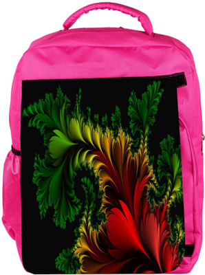 

Snoogg Eco Friendly Canvas Fractal Feathers Abstract Designer Backpack Rucksack School Travel Unisex Casual Canvas Bag Bookbag Satchel 5 L Backpack(Pink)