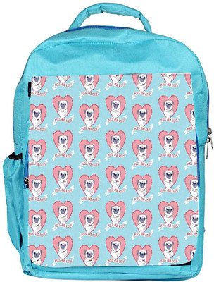 

Snoogg Eco Friendly Canvas Pugs And Kisses Cute Backpack Rucksack School Travel Unisex Casual Canvas Bag Bookbag Satchel 5 L Backpack(Blue)