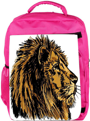 

Snoogg Eco Friendly Canvas Sketch Of A Big Male African Lion Vector Illustration Backpack Rucksack School Travel Unisex Casual Canvas Bag Bookbag Satchel 5 L Backpack(Pink)
