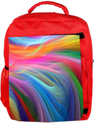 

Snoogg Eco Friendly Canvas Colored Feathers Designer Backpack Rucksack School Travel Unisex Casual Canvas Bag Bookbag Satchel 5 L Backpack(Red)