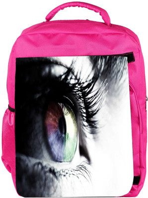 

Snoogg Eco Friendly Canvas Rainbow Colours Eye Designer Backpack Rucksack School Travel Unisex Casual Canvas Bag Bookbag Satchel 5 L Backpack(Pink)