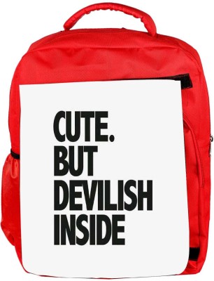 

Snoogg Eco Friendly Canvas Cute But Devilish Inside Backpack Rucksack School Travel Unisex Casual Canvas Bag Bookbag Satchel 5 L Backpack(Red)