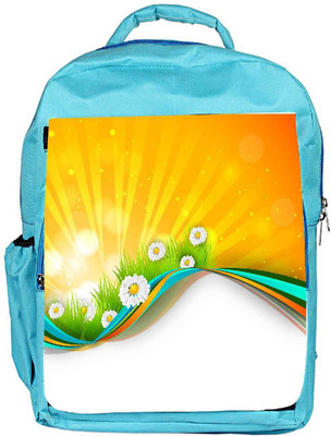 

Snoogg Eco Friendly Canvas Abstract Summer Background Backpack Rucksack School Travel Unisex Casual Canvas Bag Bookbag Satchel 5 L Backpack(Blue)