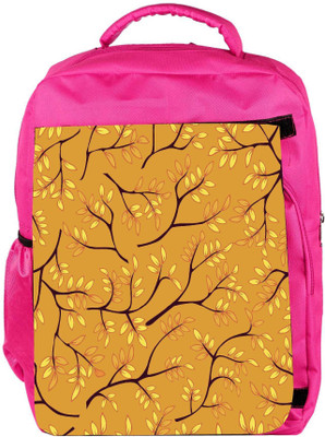 

Snoogg Eco Friendly Canvas Leaves Light Blue Pattern Designer Backpack Rucksack School Travel Unisex Casual Canvas Bag Bookbag Satchel 5 L Backpack(Pink)
