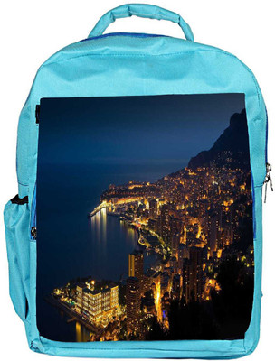 

Snoogg Eco Friendly Canvas Night View Of City Designer Backpack Rucksack School Travel Unisex Casual Canvas Bag Bookbag Satchel 5 L Backpack(Blue)