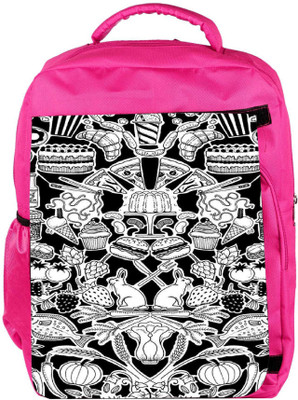 

Snoogg Eco Friendly Canvas Black And White Feast Backpack Rucksack School Travel Unisex Casual Canvas Bag Bookbag Satchel 5 L Backpack(Pink)