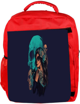 

Snoogg Eco Friendly Canvas Day Of The Dead Designer Backpack Rucksack School Travel Unisex Casual Canvas Bag Bookbag Satchel 5 L Backpack(Red)