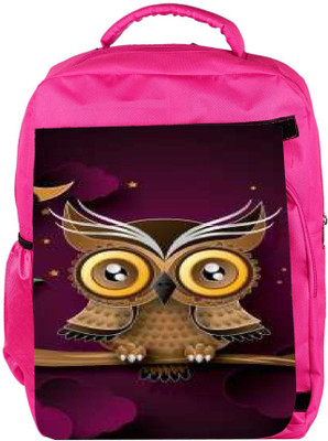 Snoogg Eco Friendly Canvas Abstract Owl Designer Backpack Rucksack School Travel Unisex Casual Canvas Bag Bookbag Satchel 5 L Backpack(Pink)