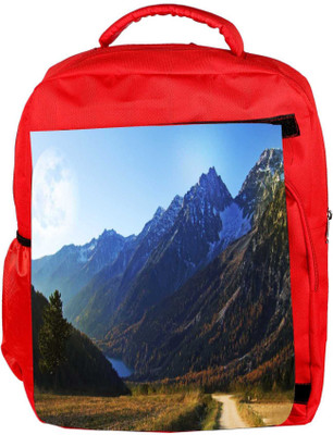 

Snoogg Eco Friendly Canvas Pathway Along The Mountain Side Designer Backpack Rucksack School Travel Unisex Casual Canvas Bag Bookbag Satchel 5 L Backpack(Red)