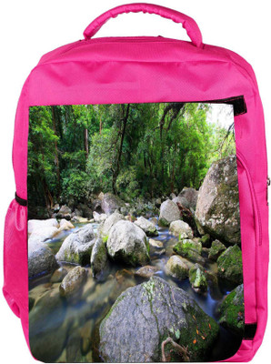 

Snoogg Eco Friendly Canvas Big Pebble Stones Designer Backpack Rucksack School Travel Unisex Casual Canvas Bag Bookbag Satchel 5 L Backpack(Pink)