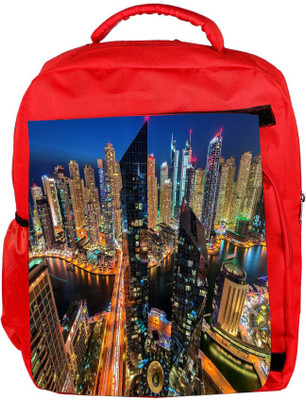 

Snoogg Eco Friendly Canvas City At Night Designer Backpack Rucksack School Travel Unisex Casual Canvas Bag Bookbag Satchel 5 L Backpack(Red)