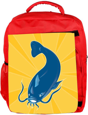 

Snoogg Eco Friendly Canvas Angry Catfish Swimming Down Backpack Rucksack School Travel Unisex Casual Canvas Bag Bookbag Satchel 5 L Backpack(Red)
