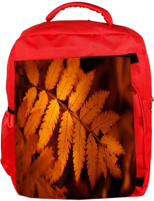 

Snoogg Eco Friendly Canvas Orange Leaves Designer Backpack Rucksack School Travel Unisex Casual Canvas Bag Bookbag Satchel 5 L Backpack(Red)