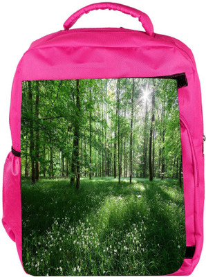 

Snoogg Eco Friendly Canvas White Flowers Designer Backpack Rucksack School Travel Unisex Casual Canvas Bag Bookbag Satchel 5 L Backpack(Pink)