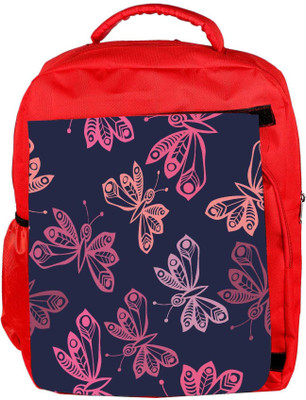 

Snoogg Eco Friendly Canvas Throws Butterflies Designer Backpack Rucksack School Travel Unisex Casual Canvas Bag Bookbag Satchel 5 L Backpack(Red)