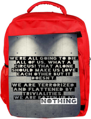 

Snoogg Eco Friendly Canvas Nothing Designer Backpack Rucksack School Travel Unisex Casual Canvas Bag Bookbag Satchel 5 L Backpack(Red)