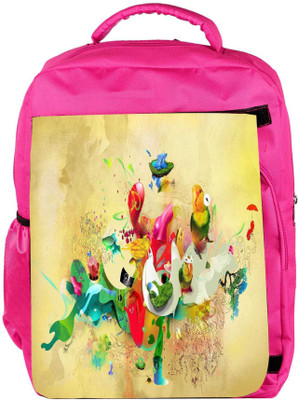 

Snoogg Eco Friendly Canvas Paint Splash Designer Backpack Rucksack School Travel Unisex Casual Canvas Bag Bookbag Satchel 5 L Backpack(Pink)