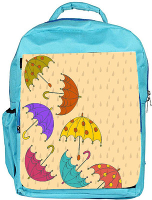 

Snoogg Eco Friendly Canvas Abstract Rainy Season Background With Rain Drops And Colorful Umbrellas Backpack Rucksack School Travel Unisex Casual Canvas Bag Bookbag Satchel 5 L Backpack(Blue)