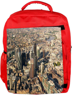 

Snoogg Eco Friendly Canvas Busy City Designer Backpack Rucksack School Travel Unisex Casual Canvas Bag Bookbag Satchel 5 L Backpack(Red)
