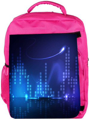 

Snoogg Eco Friendly Canvas Blue Music Beats Designer Backpack Rucksack School Travel Unisex Casual Canvas Bag Bookbag Satchel 5 L Backpack(Pink)