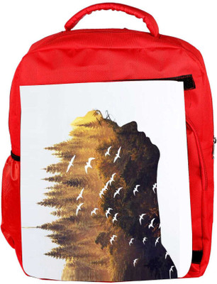 

Snoogg Eco Friendly Canvas Forest In A Silhouette 2631 Backpack Rucksack School Travel Unisex Casual Canvas Bag Bookbag Satchel 5 L Backpack(Red)