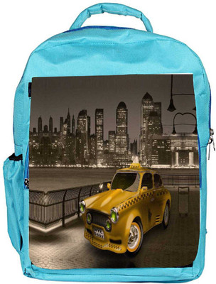 

Snoogg Eco Friendly Canvas New York City Cab 2671 Backpack Rucksack School Travel Unisex Casual Canvas Bag Bookbag Satchel 5 L Backpack(Blue)