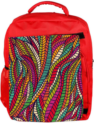 

Snoogg Eco Friendly Canvas Seamless Abstract Hand Drawn Waves Pattern Backpack Rucksack School Travel Unisex Casual Canvas Bag Bookbag Satchel 5 L Backpack(Red)