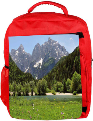 

Snoogg Eco Friendly Canvas Green Garden With Flowers Designer Backpack Rucksack School Travel Unisex Casual Canvas Bag Bookbag Satchel 5 L Backpack(Red)