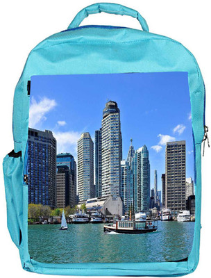 

Snoogg Eco Friendly Canvas Abstract Buildings Designer Backpack Rucksack School Travel Unisex Casual Canvas Bag Bookbag Satchel 5 L Backpack(Blue)