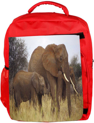 

Snoogg Eco Friendly Canvas Elephant Playing In Mud Designer Backpack Rucksack School Travel Unisex Casual Canvas Bag Bookbag Satchel 5 L Backpack(Red)