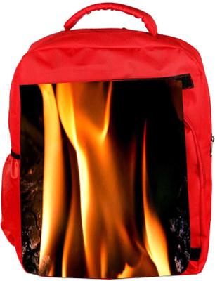 

Snoogg Eco Friendly Canvas Closeup Fire Flame Backpack Rucksack School Travel Unisex Casual Canvas Bag Bookbag Satchel 5 L Backpack(Red)