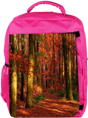 

Snoogg Eco Friendly Canvas Red Blossom Forest Designer Backpack Rucksack School Travel Unisex Casual Canvas Bag Bookbag Satchel 5 L Backpack(Pink)