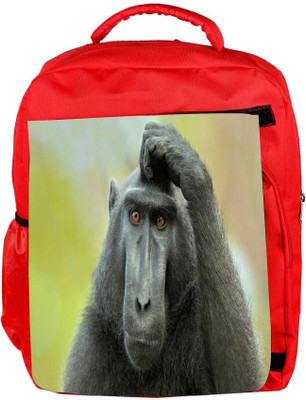 

Snoogg Eco Friendly Canvas Black Ape Designer Backpack Rucksack School Travel Unisex Casual Canvas Bag Bookbag Satchel 5 L Backpack(Red)