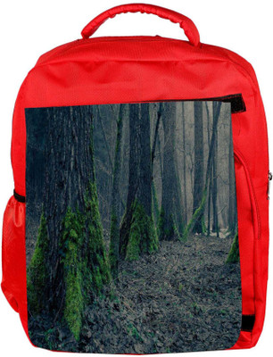 

Snoogg Eco Friendly Canvas Dried Green Tree Designer Backpack Rucksack School Travel Unisex Casual Canvas Bag Bookbag Satchel 5 L Backpack(Red)