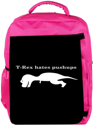 

Snoogg Eco Friendly Canvas T- Rex Hates Push Ups Backpack Rucksack School Travel Unisex Casual Canvas Bag Bookbag Satchel 5 L Backpack(Pink)