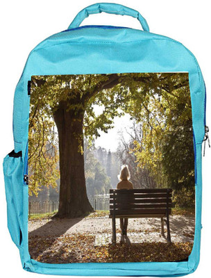 

Snoogg Eco Friendly Canvas Autumn Backpack Rucksack School Travel Unisex Casual Canvas Bag Bookbag Satchel 5 L Backpack(Blue)