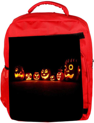 

Snoogg Eco Friendly Canvas Seven Halloween Pumpkin Backpack Rucksack School Travel Unisex Casual Canvas Bag Bookbag Satchel 5 L Backpack(Red)