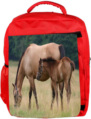 

Snoogg Eco Friendly Canvas Parental Horse Designer Backpack Rucksack School Travel Unisex Casual Canvas Bag Bookbag Satchel 5 L Backpack(Red)