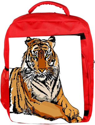 

Snoogg Eco Friendly Canvas Sketch Of White Tiger Vector Illustration Backpack Rucksack School Travel Unisex Casual Canvas Bag Bookbag Satchel 5 L Backpack(Red)